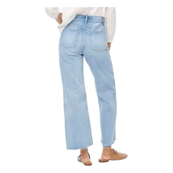 J.Crew Jeans Womens 27 Petite Wide Leg Crop All Day Stretch Raw Hem High Rise - Picture 11 of 11